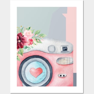 Vintage Camera With Heart Posters and Art